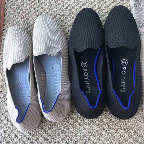 Rothy's  Black and Cream Loafers - Picture 1 of 4